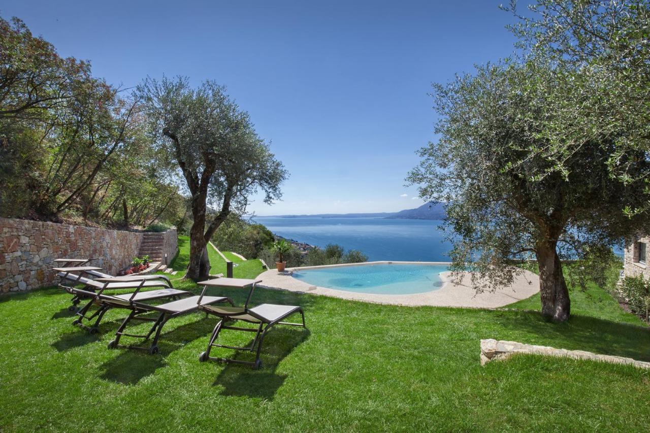 Villa Divina - Apt Icona Con Piscina E Vista Lago Castelletto Di Brenzone Eksteriør bilde